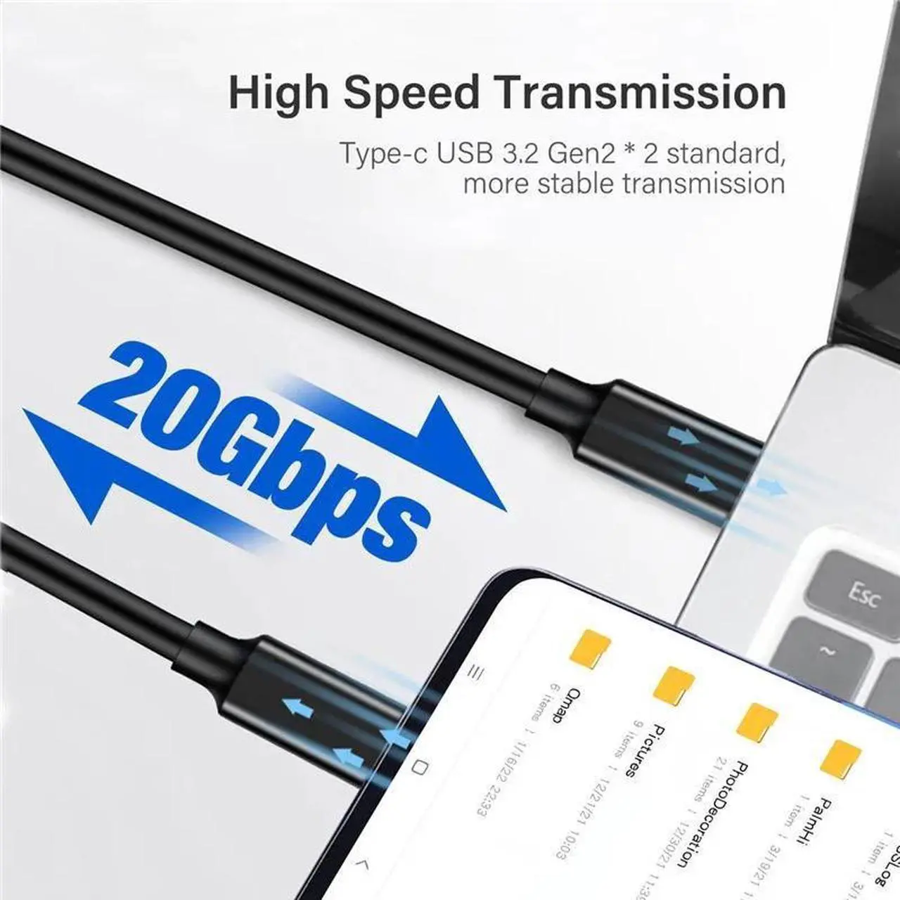 Airplus Cable USB 3.2 Gen2 Type-C toType-C 100W 20Gbps 8K60Hz 2M – Image 5